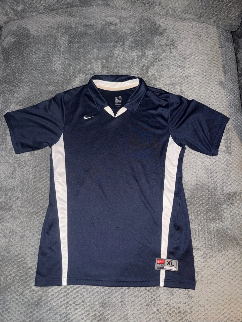 Nike Boys Navy and White Performance Polo Jersey